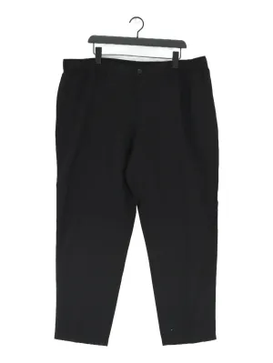 Uniqlo Men's Trousers XXXL Black Cotton with Elastane, Linen